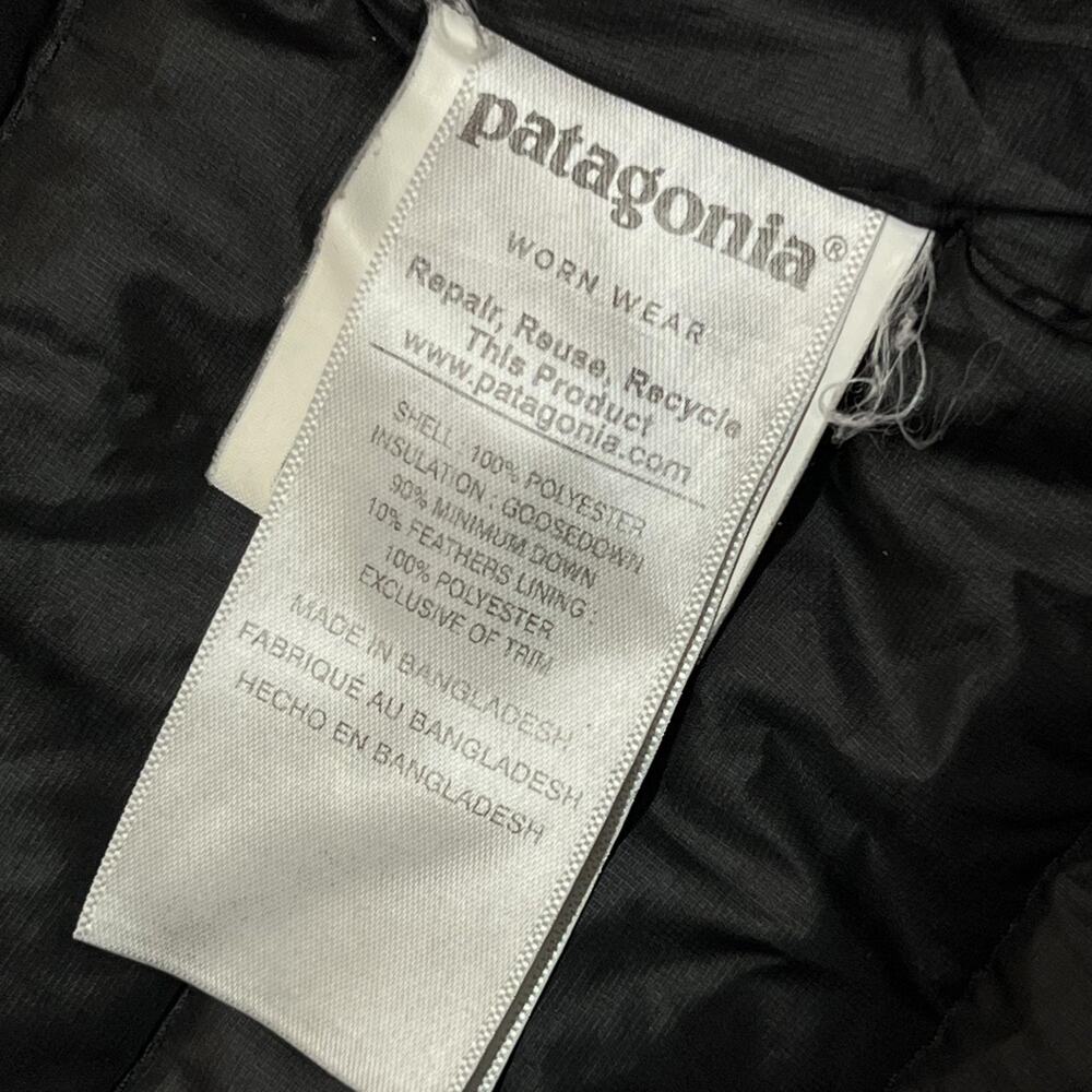 Patagonia Jacket Womens Medium Black Down Puffer Full Zip Logo - Picture 7 of 11